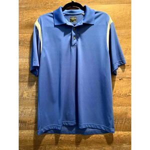 Izod Mens Blue Breathable Golf Polo Shirt Size Medium